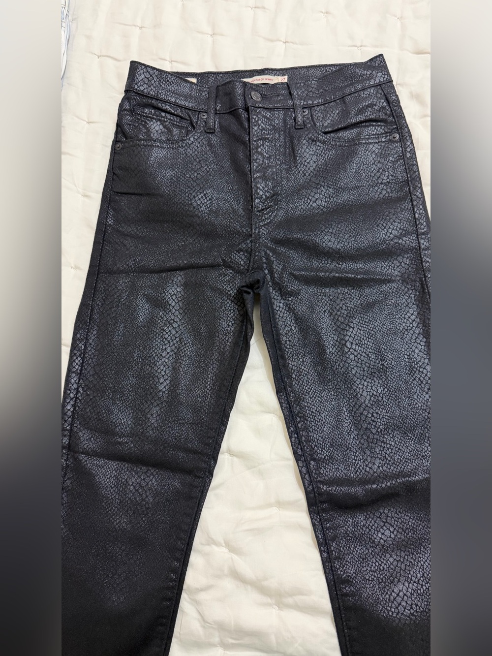 Levi's Black Snake-Print Skinny Jeans